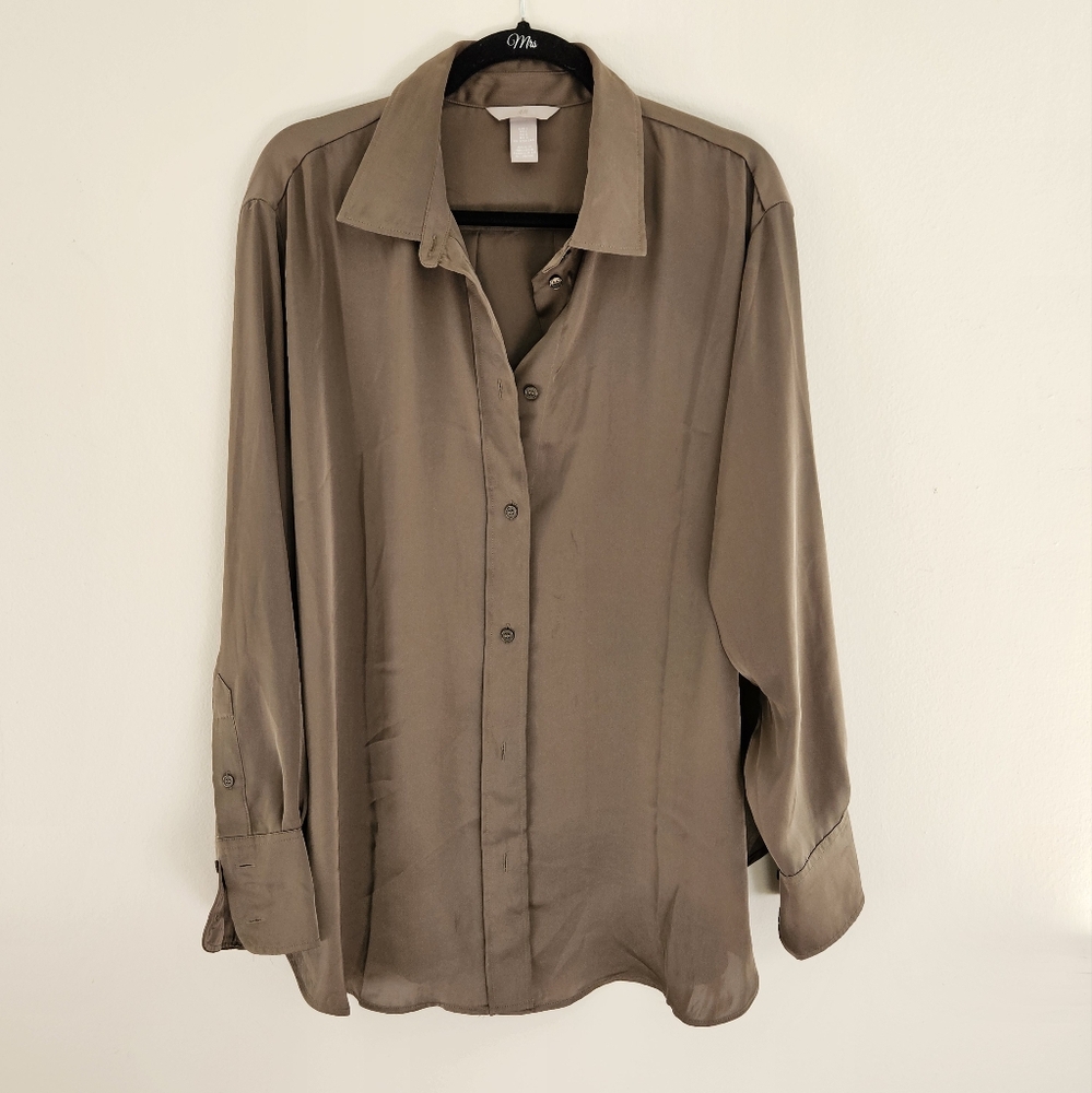 Satin Oversized Butoon Down